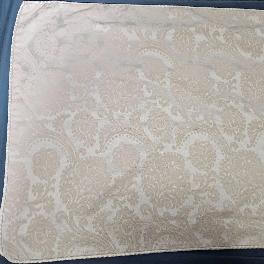 Floral Embroidered Decorative Pillow Cover Sham Case Queen Ivory Cream Set 21x33